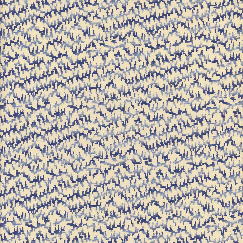 White fabric with a navy blue texture pattern