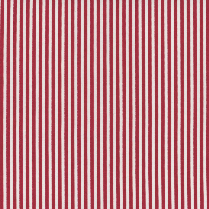 Red and white striped fabric with 1/8