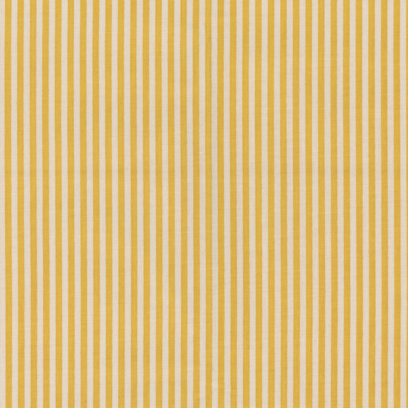 Golden yellow and white striped fabric with alternating 1/8