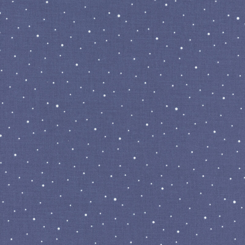 denim blue fabric with small white spots