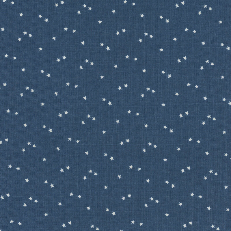 blue fabric with small white scattered stars