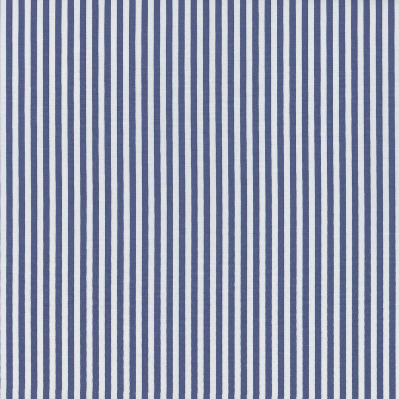 denim blue and white striped fabric with 1/8