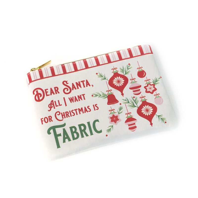 Dear Santa Glam Bag on a white background showcasing vinyl texture.