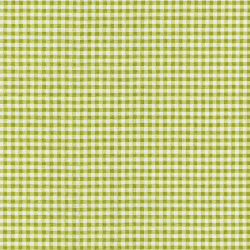 Green and white gingham fabric.