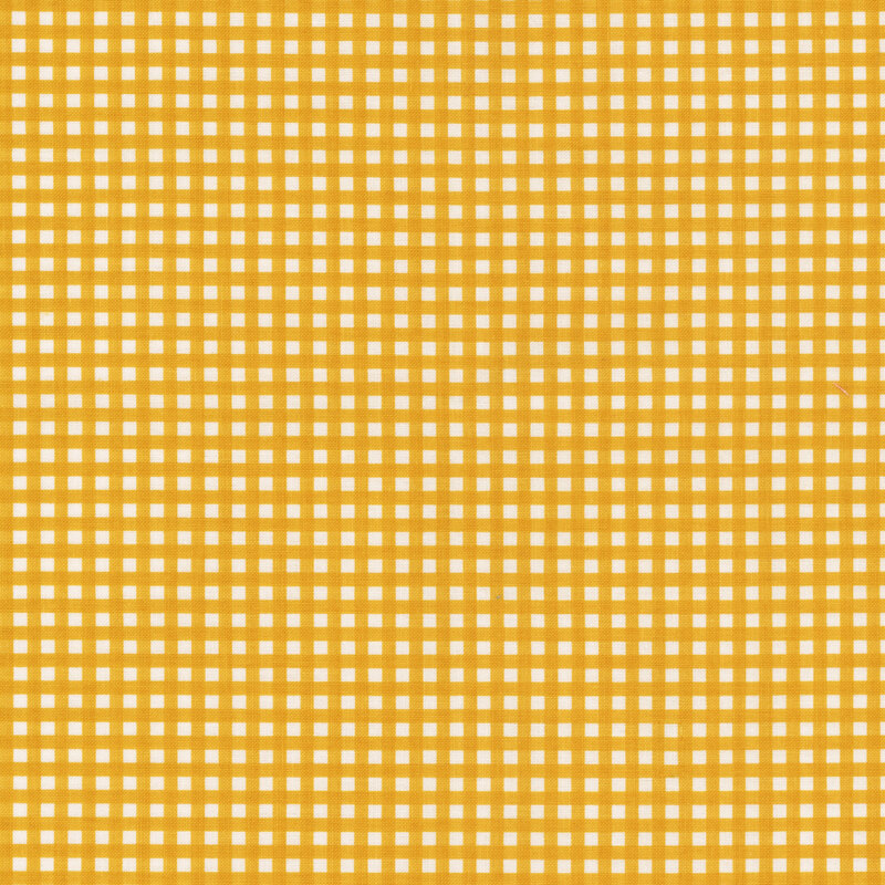 Mustard yellow and white gingham fabric.