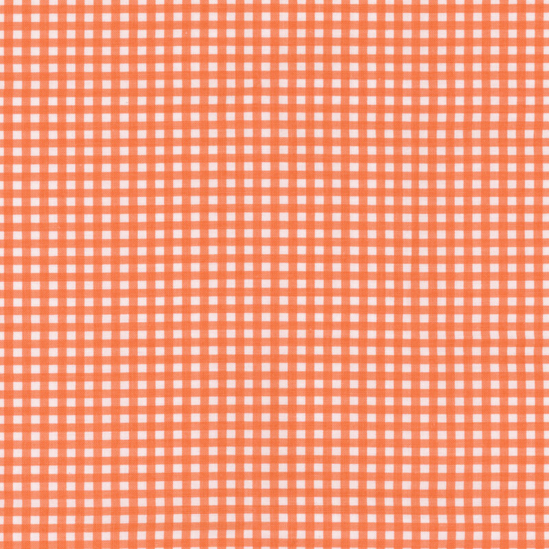 Peach and white gingham fabric.