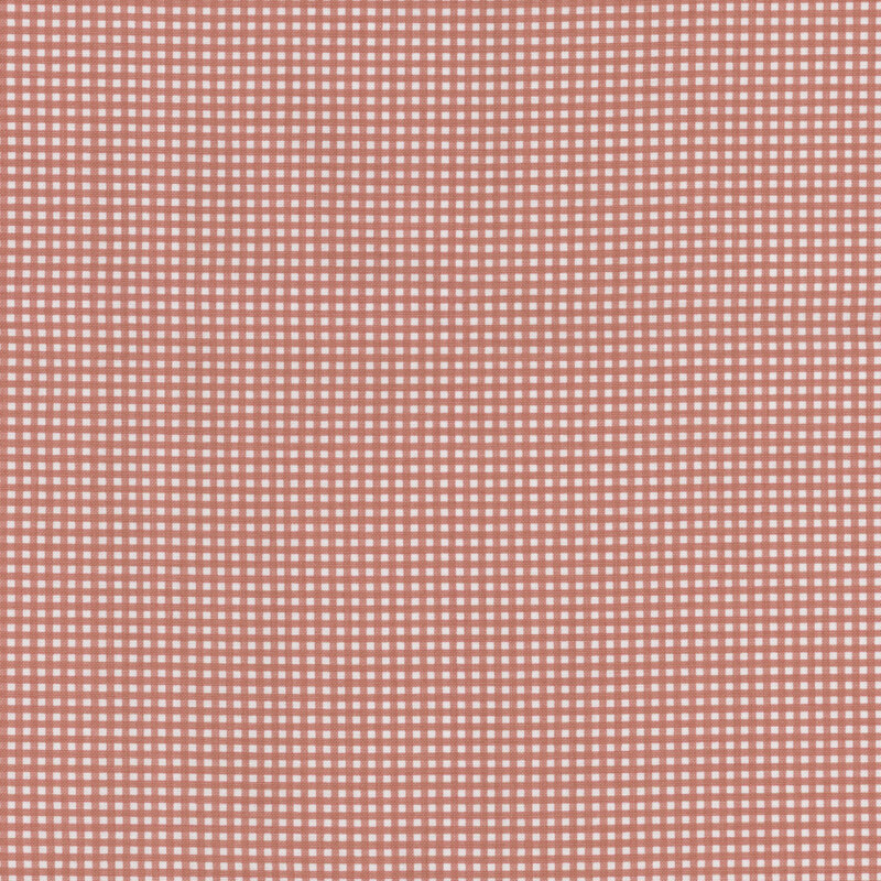 Canyon rose red and white micro gingham fabric.