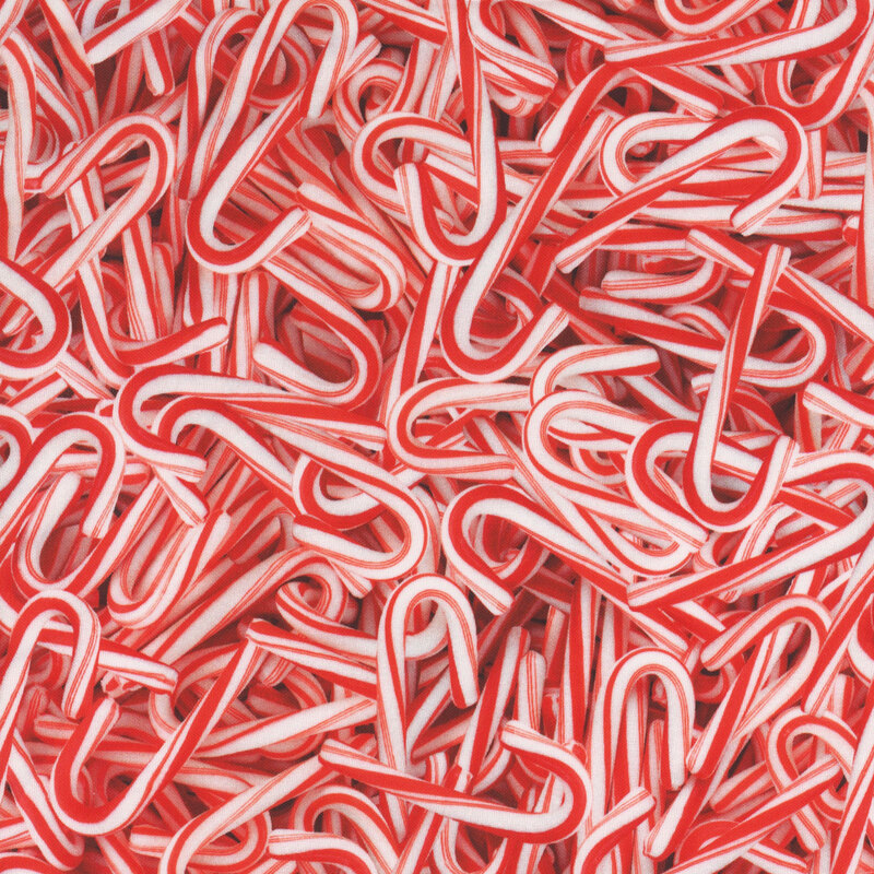 Fabric filled with candy canes