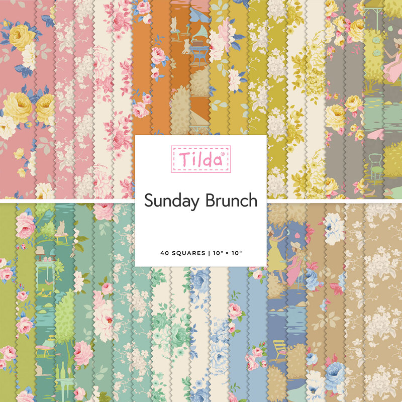 Collage of the fabrics included in the Sunday Brunch 10