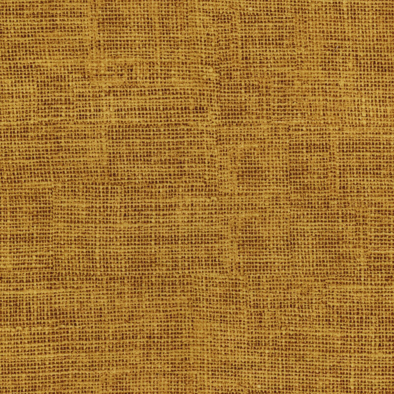 Golden yellow fabric with a burlap texture