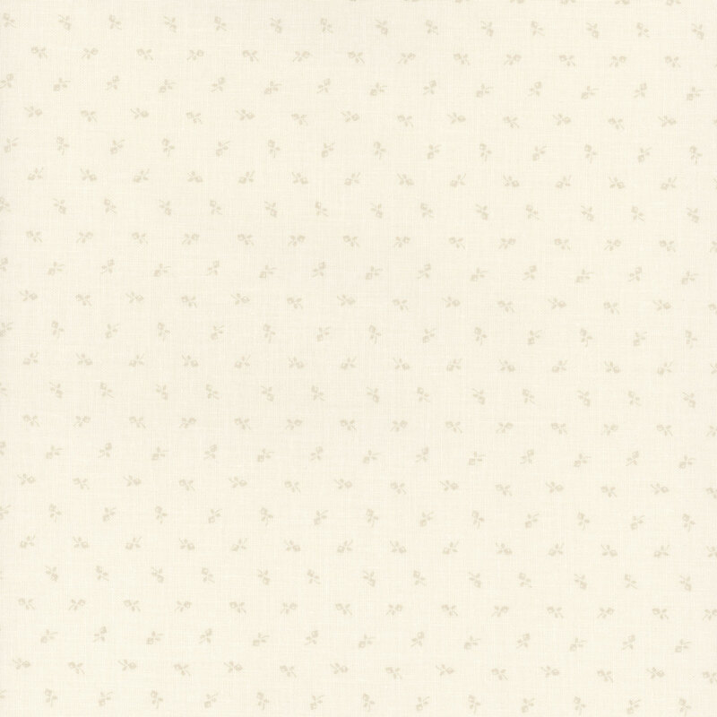 cream fabric with a tonal ditzy floral pattern