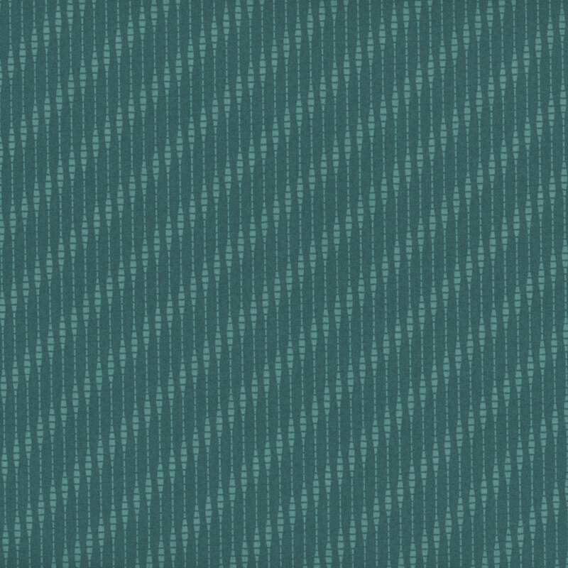 Dark teal fabric with lighter teal dotted stripes creating a bias stripe visual