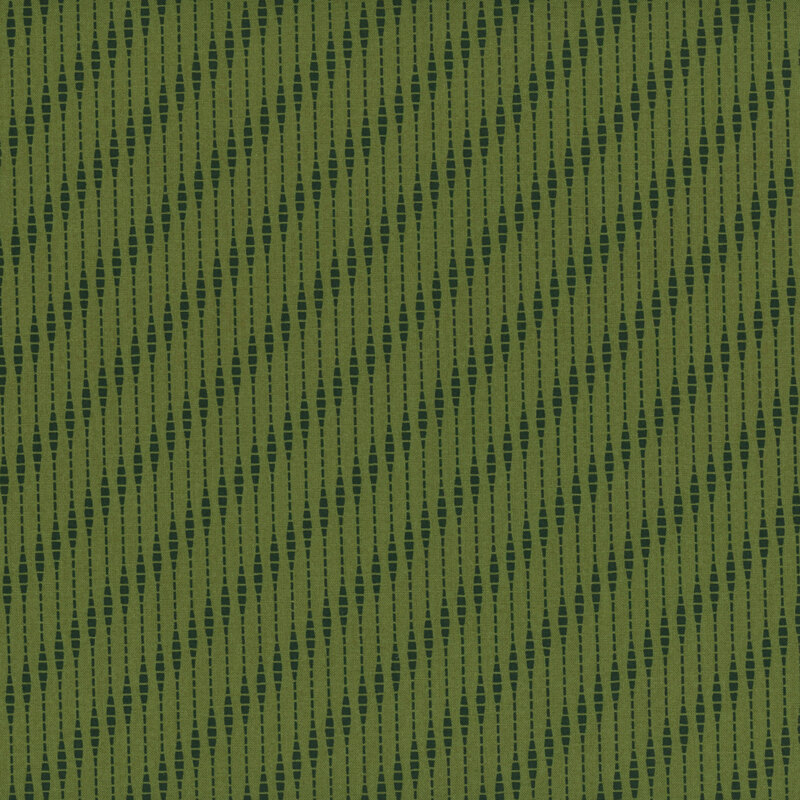 Olive green fabric with dotted stripes creating a bias stripe visual