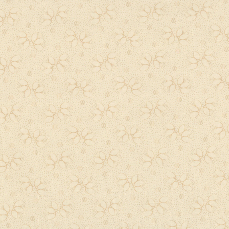 Tonal cream fabric with dark cream floral accents and dots throughout