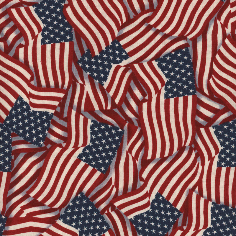 American flag pattern fabric