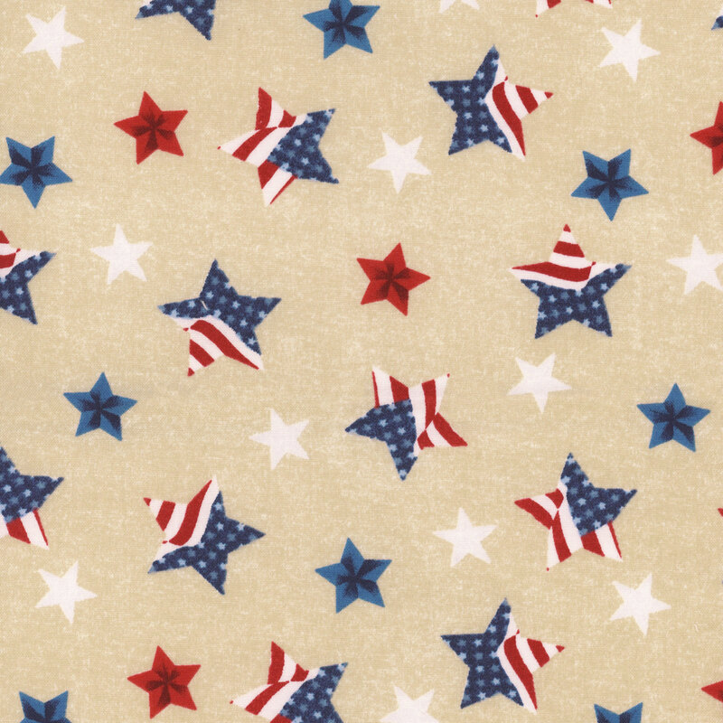 Cream fabric with an American star pattern