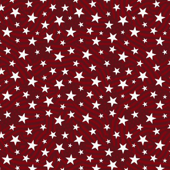 Red fabric with a flag pattern and white stars