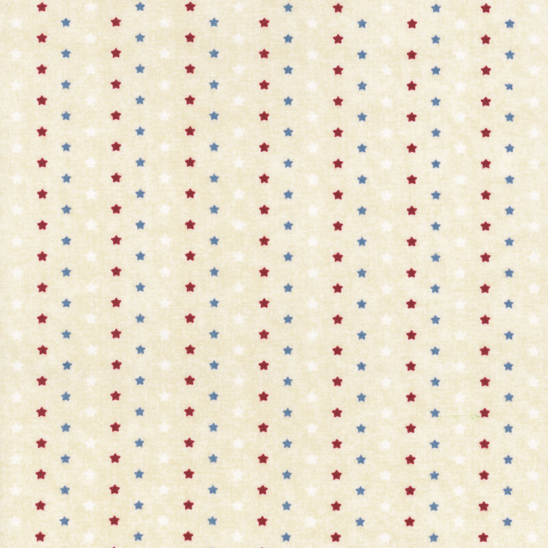 Cream fabric with a patriotically colored star pattern