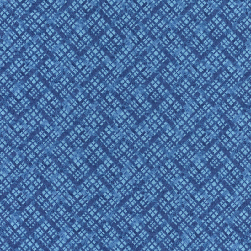 Tonal blue fabric with a plaid design