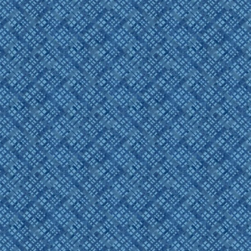 Tonal blue fabric with a plaid design