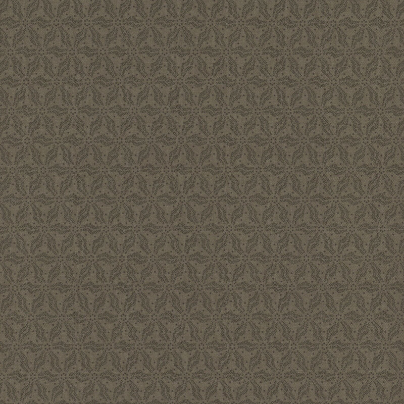 Grey fabric with a tonal geometric flower pattern