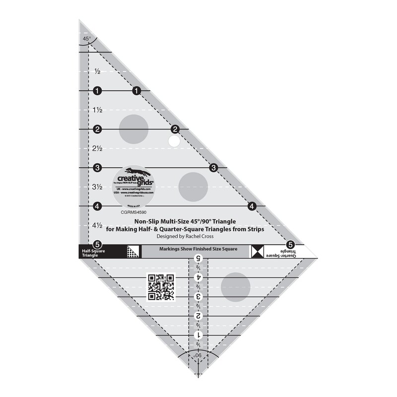 Creative Grids Multi Size Triangle 45 and 90 Degrees Quilt Ruler