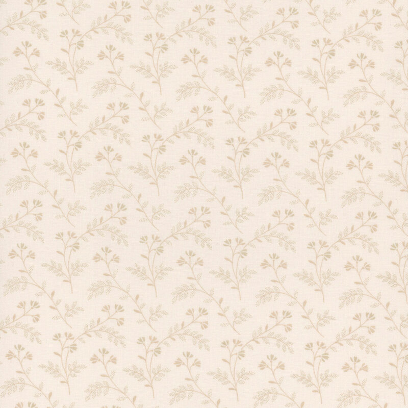 Cream fabric featuring a pattern of delicate florals