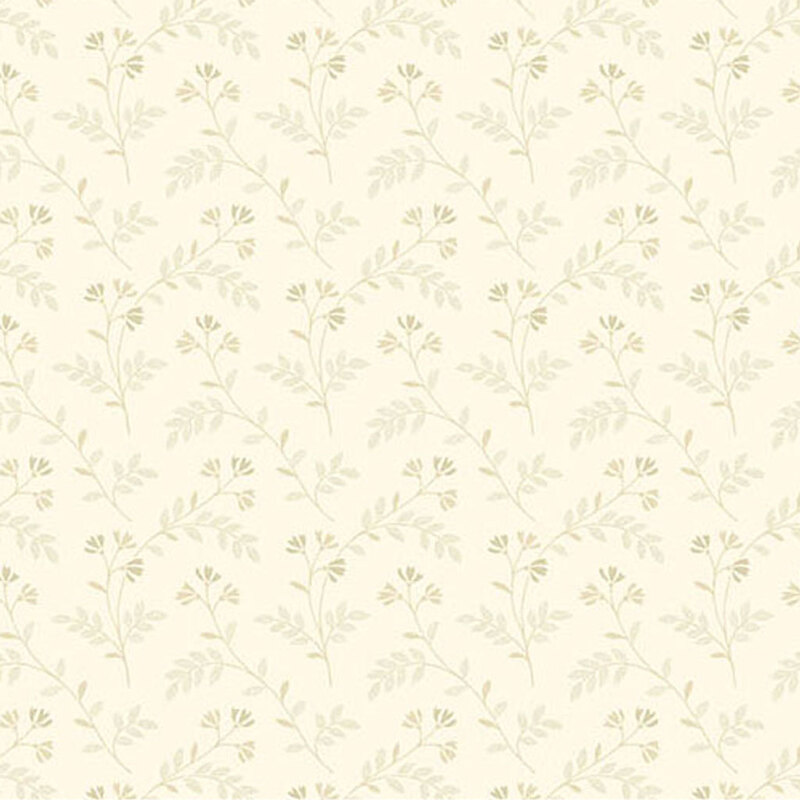 Cream fabric featuring a pattern of delicate florals