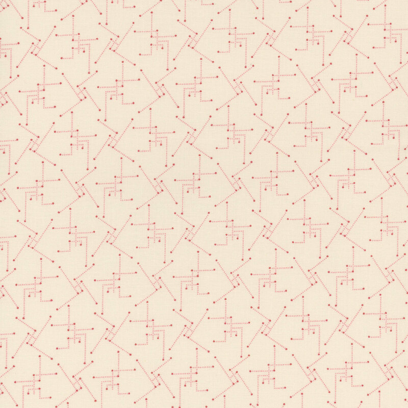 Cream fabric featuring a pattern of dotted lines creating a geometrical look