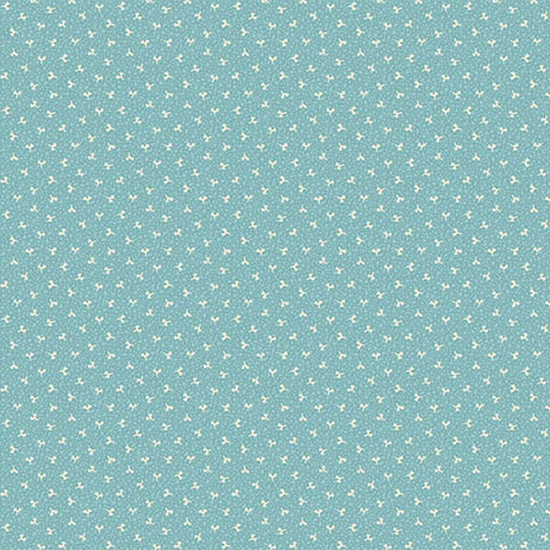 Light aqua fabric featuring tiny floral motifs