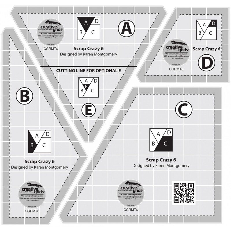 Digital mockup of the four Creative Grids scrap crazy templates included in the set, isolated against a white background