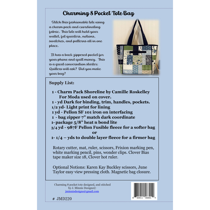 Charming Pocket Tote Bag Pattern Shabby Fabrics