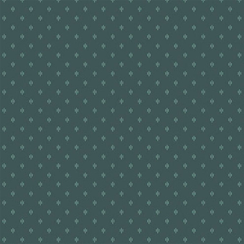 A teal fabric dotted with light geometric clusters