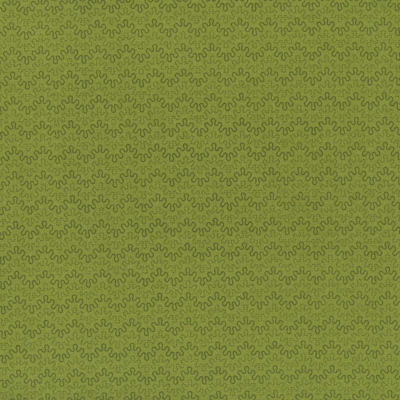 A repeating pattern of wavy lines on a green background.