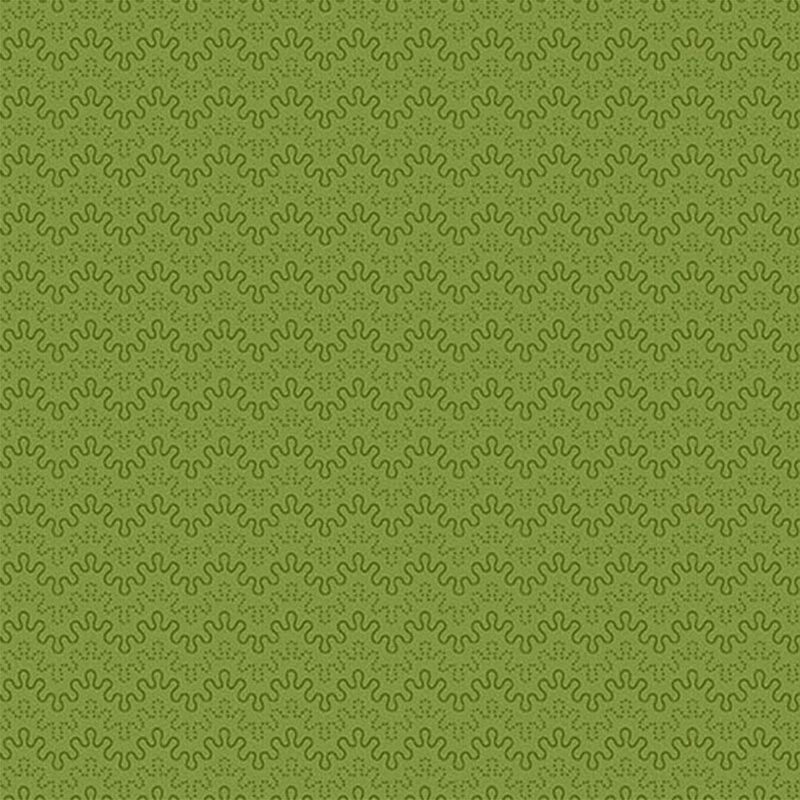 A repeating pattern of wavy lines on a green background.