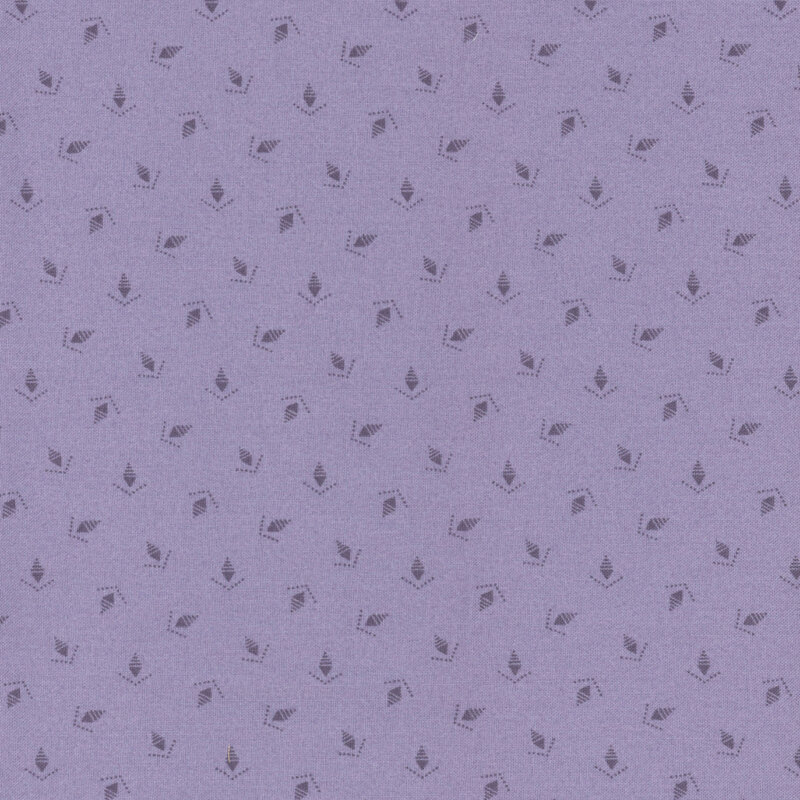 A repeating pattern of small tonal pinecones on a light purple background.