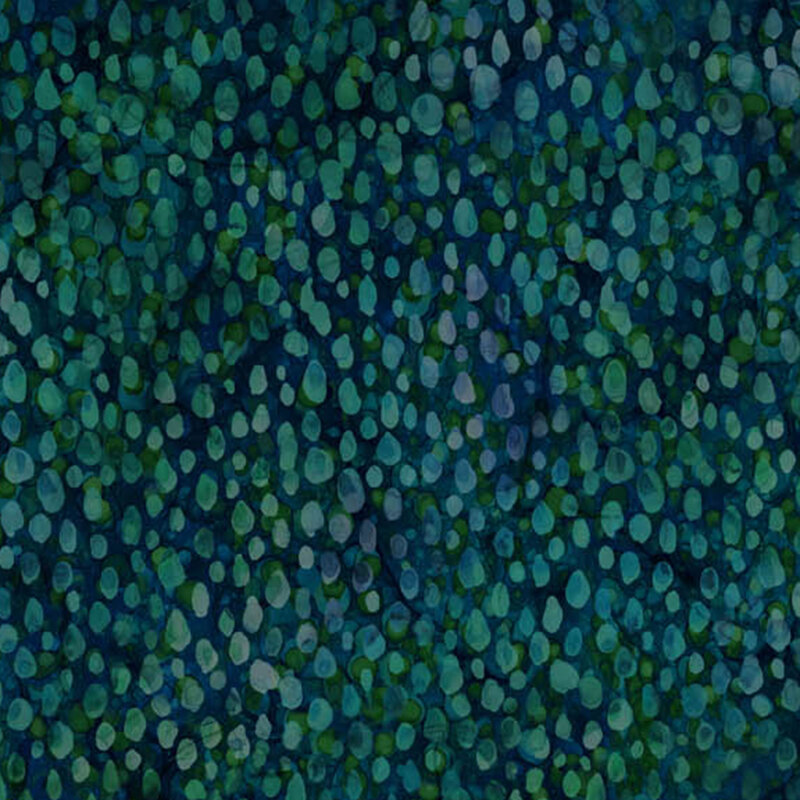 Pattern in varying shades of blue and green resembling textured dots or pebbles.