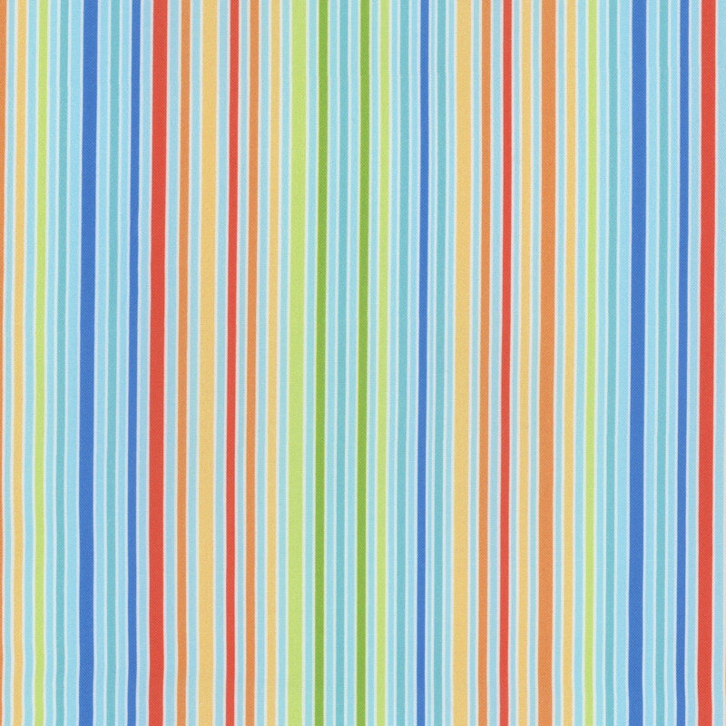 Bright multicolor striped fabric in a rainbow variation.