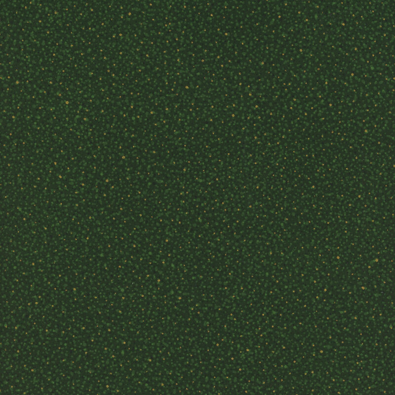 Mottled green fabric with pinprick dots and dotted metallic accents.