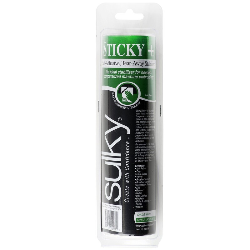 Sticky Plus Self-Adhesive Tear-Away Stabilizer White 8 1/4in x 6yds