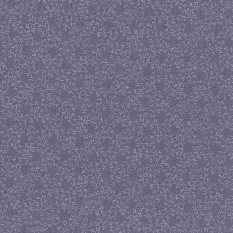 Mauve fabric with subtle, intertwining vine and leaf patterns.