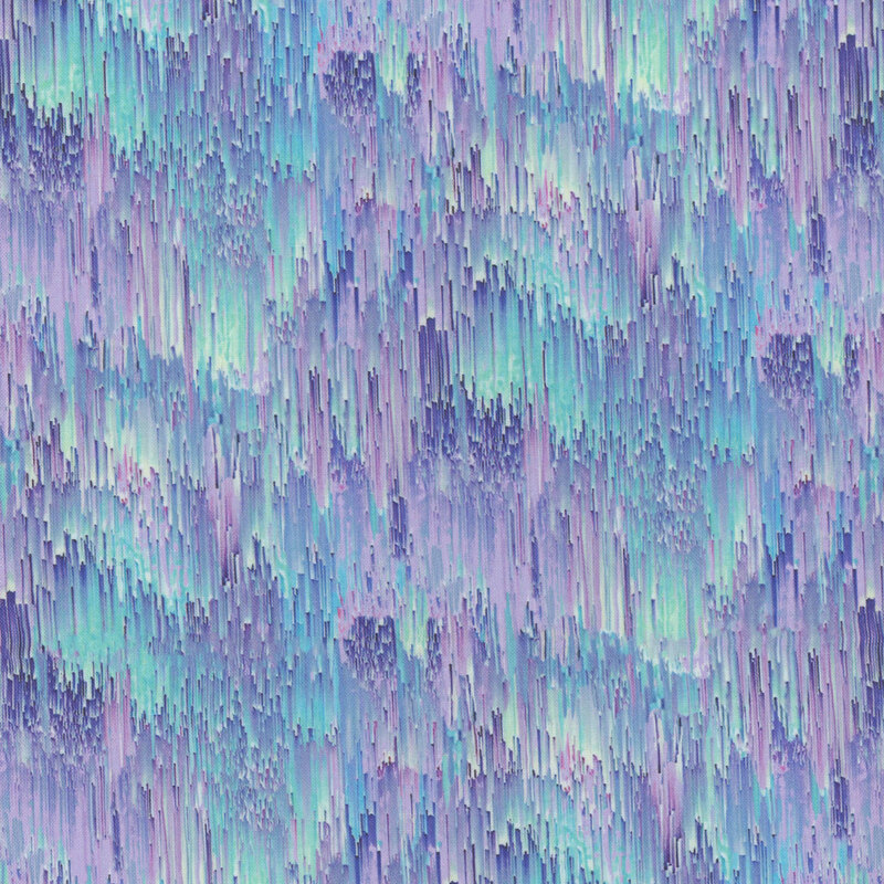 Abstract pattern featuring vertical, iridescent lines in shades of blue, purple, and pastel tones.