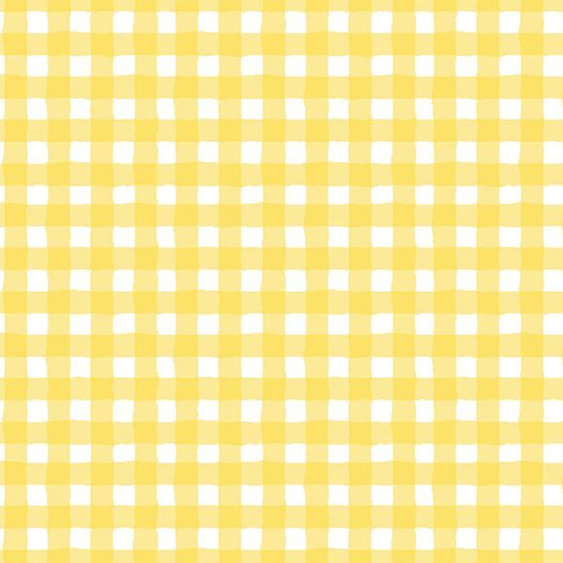 Yellow and white gingham pattern with alternating checks throughout the design.