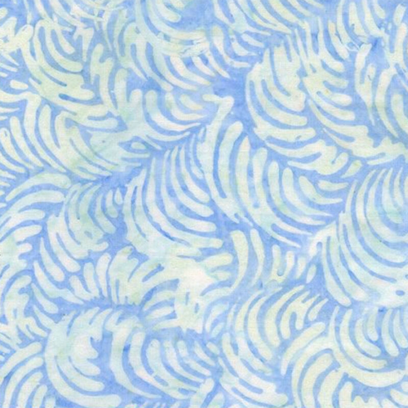 Abstract pattern featuring light blue and pale green swirling shapes on a textured background.