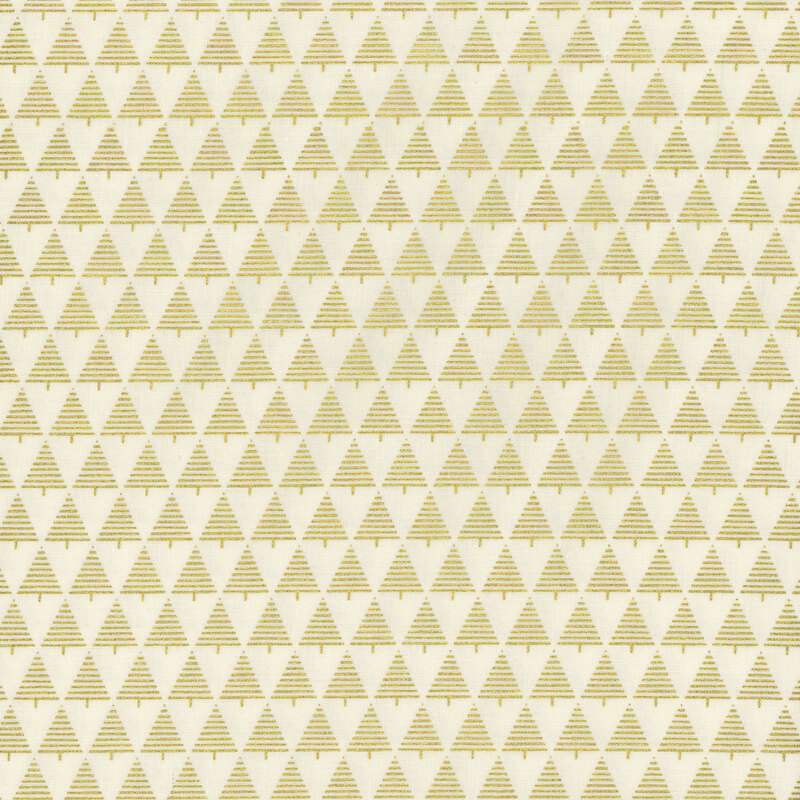 Fabric pattern of light golden trees arranged in a grid, creating a textured background.