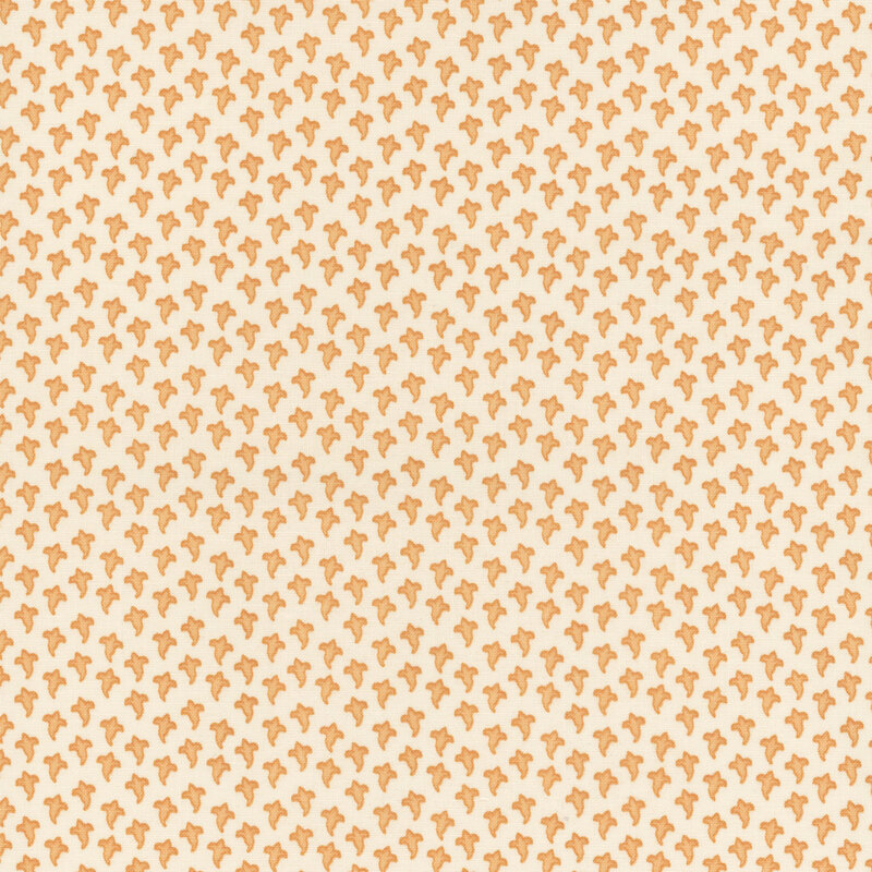 A repeated pattern of small ghosts on a cream background