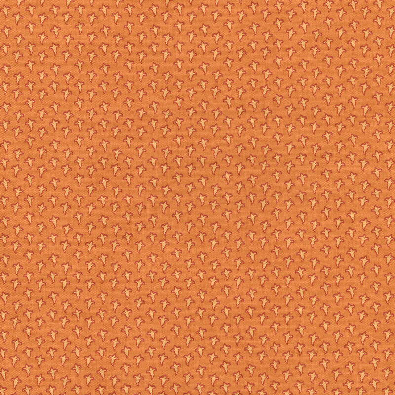 A repeated pattern of small ghosts on a orange background