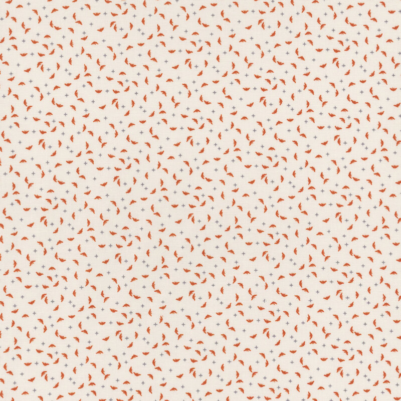 Repeating pattern of small bats on a cream background.