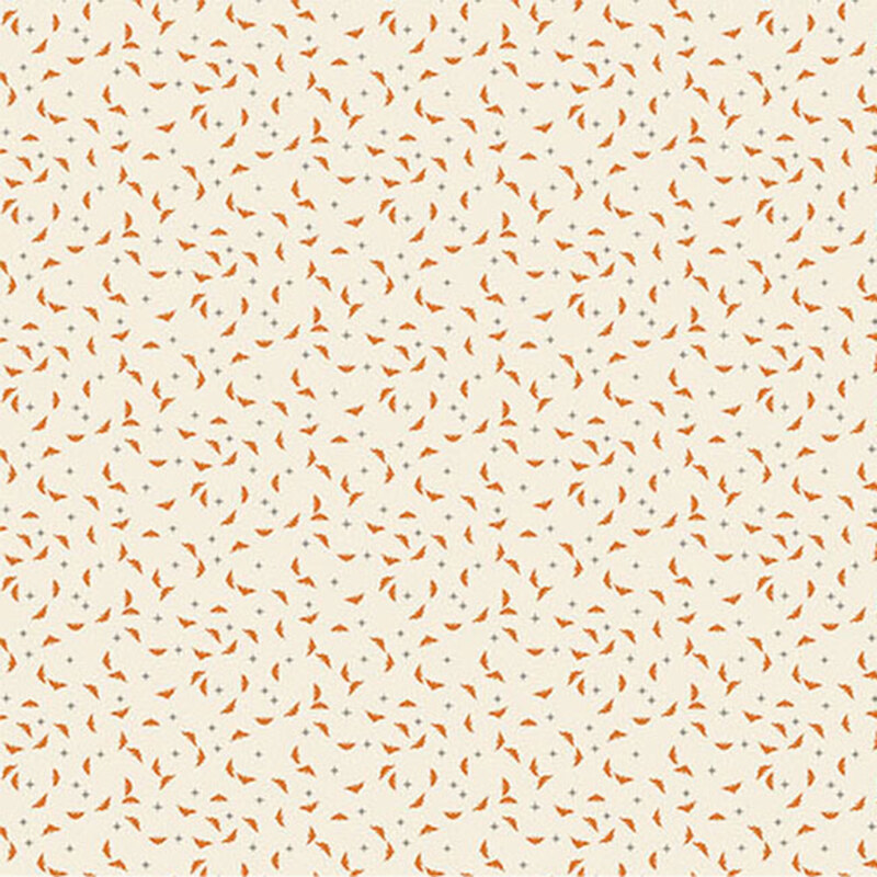 Repeating pattern of small bats on a cream background.