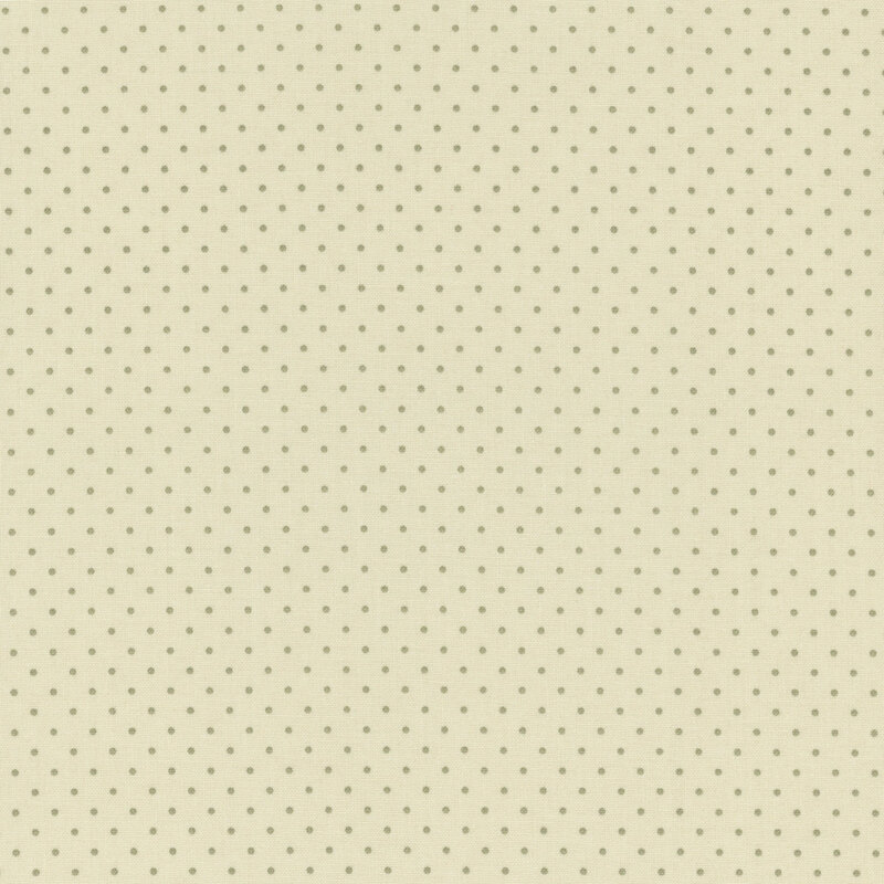 cream fabric with a fine, repetitive pattern of small brown dots.
